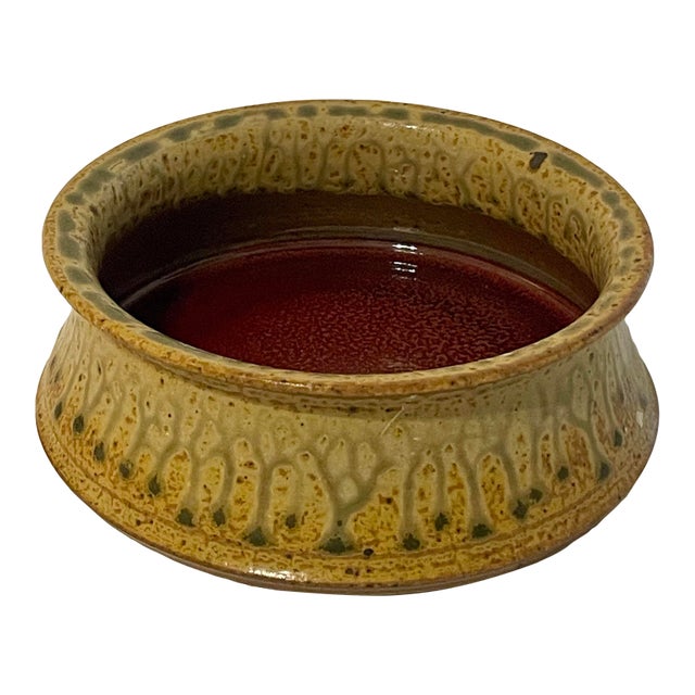 Original Paul Ray Stoneware Brie Baking Bowl in Ox Blood Red Glaze For Sale