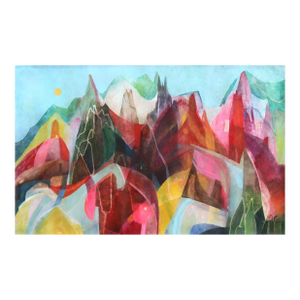 Let's Climb the Mountains - Large Colorful Abstract Nature Landscape on Canvas Original Artwork by Maria C Bernhardsson