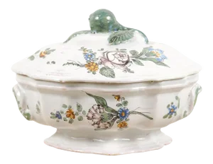 1750s Mid 18th Century French Faience Soup Tureen