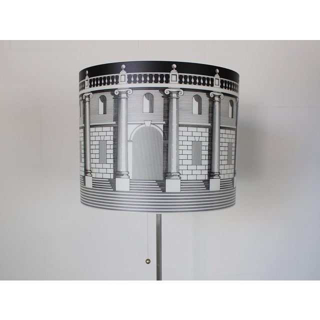 Metal Italian Fornasetti Table & Floor Lamps, Set of 2 For Sale - Image 7 of 14