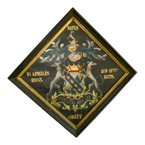 Coat of Arm Oil Painting 19th Century, Framed