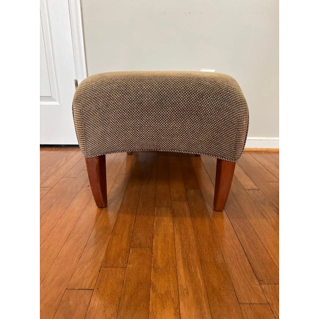 Restoration Hardware Picasso Arm Chair & Ottoman Tan/Black Checkered Upholstery For Sale - Image 17 of 18