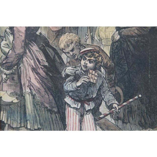 Antique Fair of St Cloud Near Paris Hand Colored Engraving For Sale - Image 6 of 9