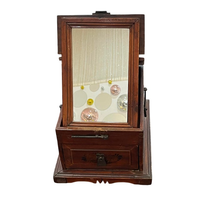 Chinoiserie Late 19th Century Antique Asian Rosewood Travel Dressing Box With Mirror For Sale - Image 3 of 12