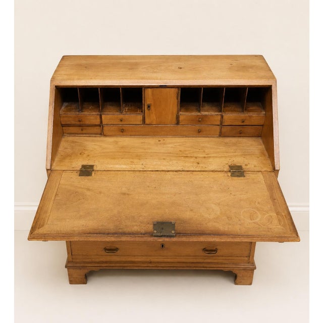 Late 18th Century 18th Century English Pine Georgian Slant-Front Bureau Secretary Desk For Sale - Image 5 of 7