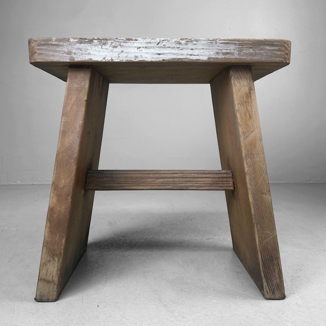Minimalist Japanese Step Stool, 1950 For Sale - Image 9 of 12