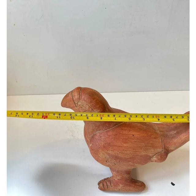Sculptural Mexican Aztec Terracotta Parrot Vase, 1970s For Sale - Image 9 of 11