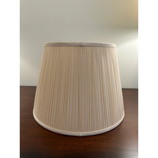 Blush Shirred Silk Lamp Shade For Sale - Image 4 of 4