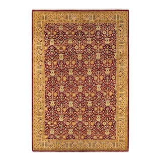 Mogul, One-of-a-Kind Hand-Knotted Area Rug in Red, 6' 0" x 8' 6" For Sale