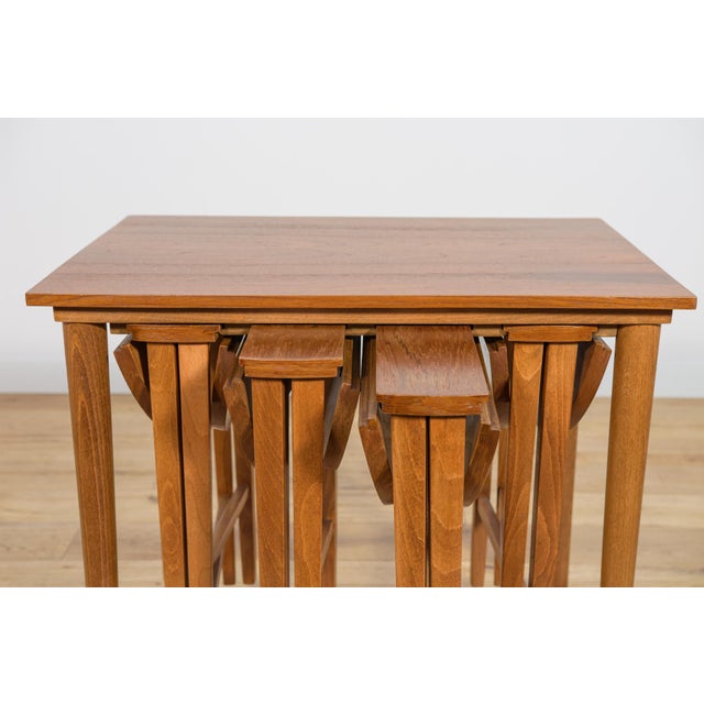 Mid-Century Modern Danish Nesting Tables by Poul Hundevad for Novy Domov, Czechoslovakia, 1960s, Set of 5 For Sale - Image 10 of 18