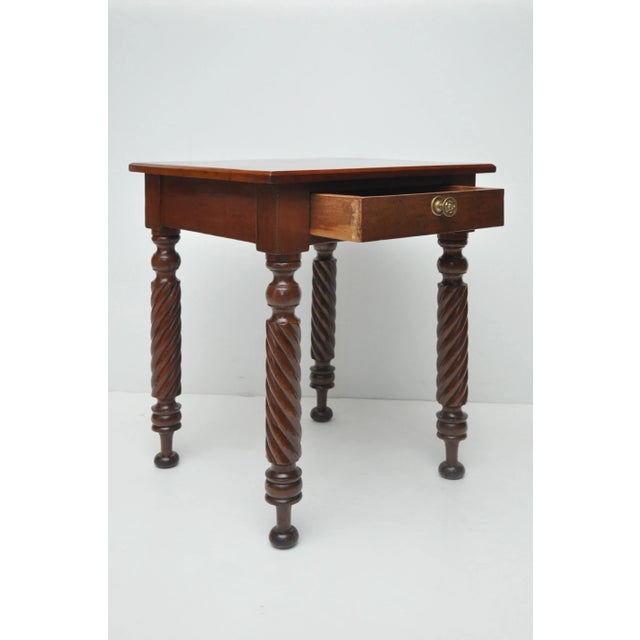 Cherry & Mahogany Stand With Rope Turned Legs. For Sale - Image 4 of 7