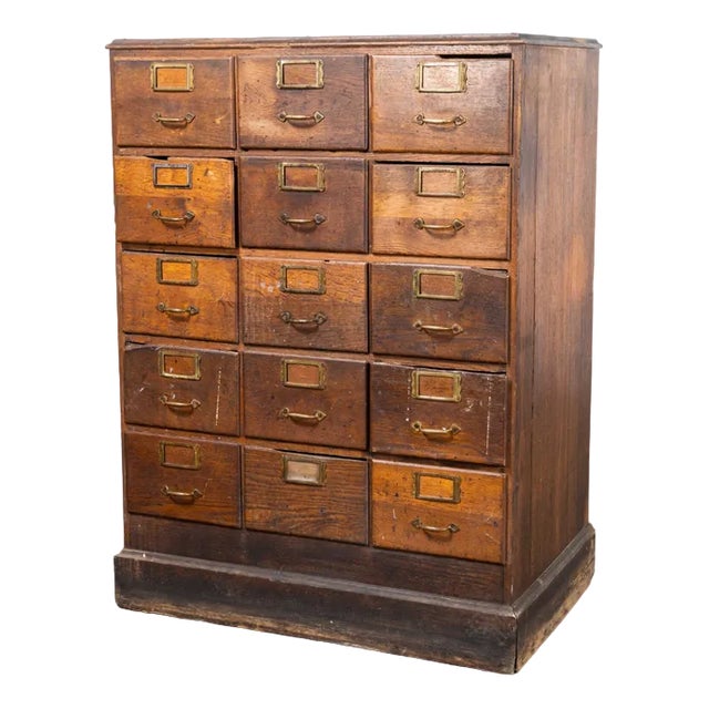 Vintage French Oak Bank of Drawers, 1940s For Sale