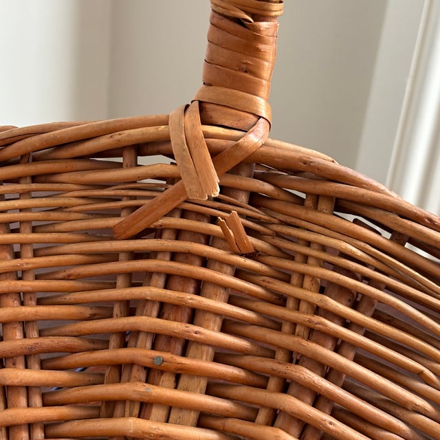 Vintage Rustic European-Style Flower Gathering Basket For Sale - Image 12 of 12