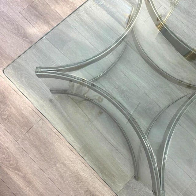 Mid-Century Modern Chrome and Acrylic Coffee Table by Alessandro Albrizzi, 1970 For Sale - Image 6 of 8