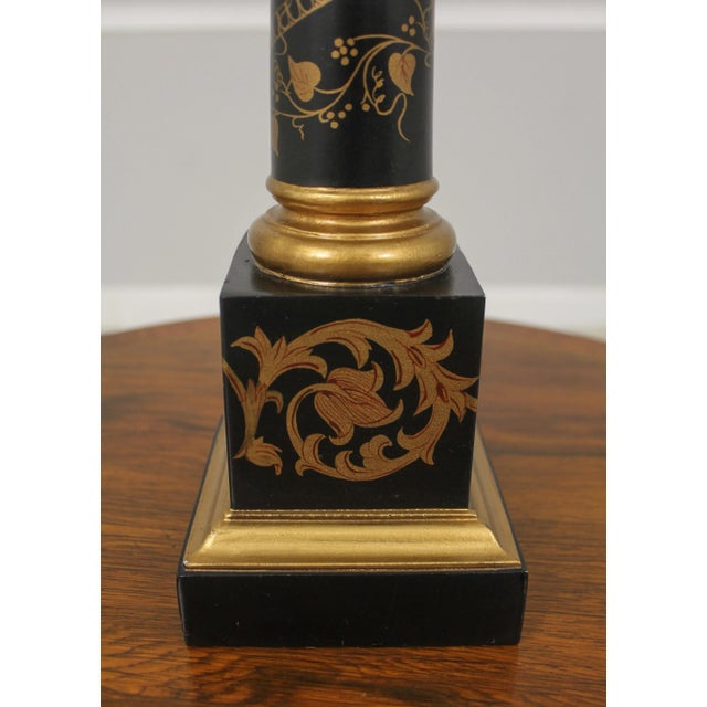 Neoclassical Paint Decorated Column Table Lamp For Sale - Image 4 of 12