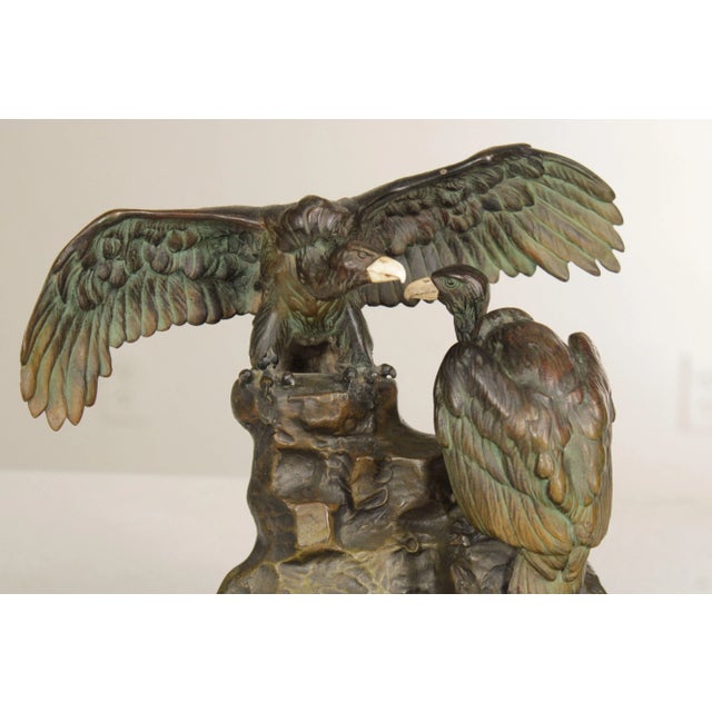 Antique Austrian Sculptural Condor Bronze Inkwell For Sale In Philadelphia - Image 6 of 12