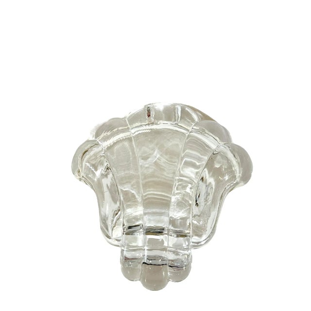 Set of 5 Mid 20th Century French Clear Glass Shell Form Ashtrays For Sale - Image 6 of 7