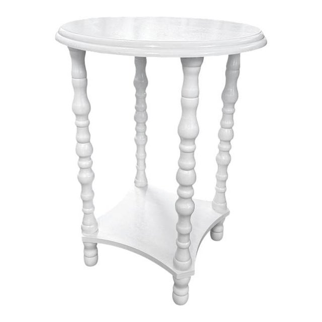 Chippendale White Turned Spindle Leg Side Table For Sale - Image 3 of 6