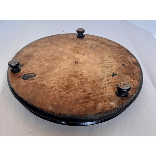 Early 1900s French Hand Blown Glass Cloche on Wood Footed Base For Sale - Image 12 of 12