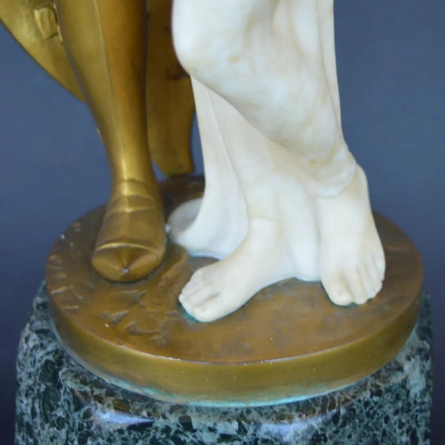 Mid-Century Modern Erich Schmidt-Kestner (German, 1877-1941) Gilt Bronze and Carved Marmol For Sale - Image 3 of 7