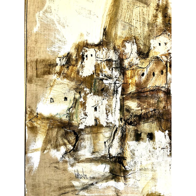 Textile Mid-Century Modern Abstract Mediterranean Village For Sale - Image 7 of 12