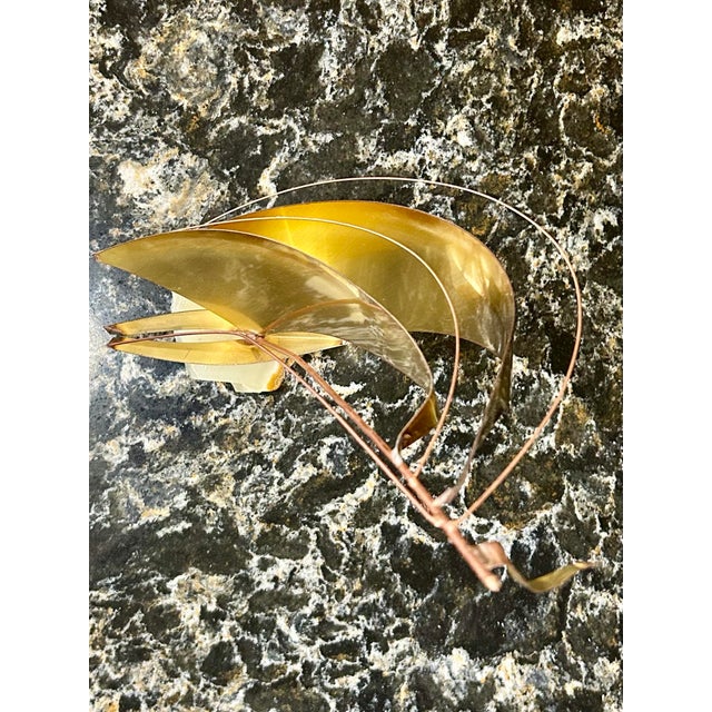 Signed Mario Jason Brass/Copper Double Sail, Sailboat Sculpture on an Onyx Base, C1970’s For Sale - Image 9 of 12