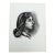 Vintage Charcoal Portrait Drawing of a Woman With Headband and Swept Curls For Sale