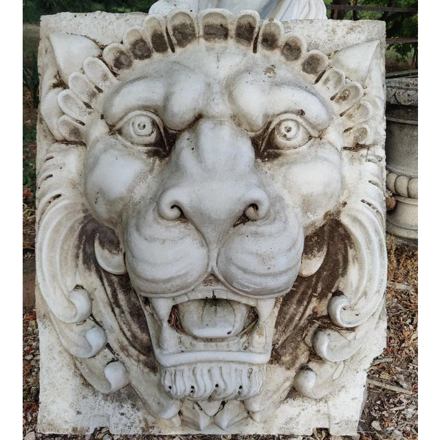 Spectacular marble mask depicting the face of a lion Venice 19th Century from Venice, private collection. Important and...