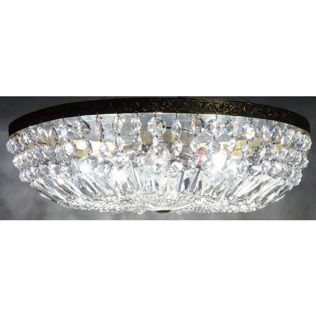 Brass and Crystal Ceiling Lamp from Palwa, 1950s For Sale - Image 10 of 14