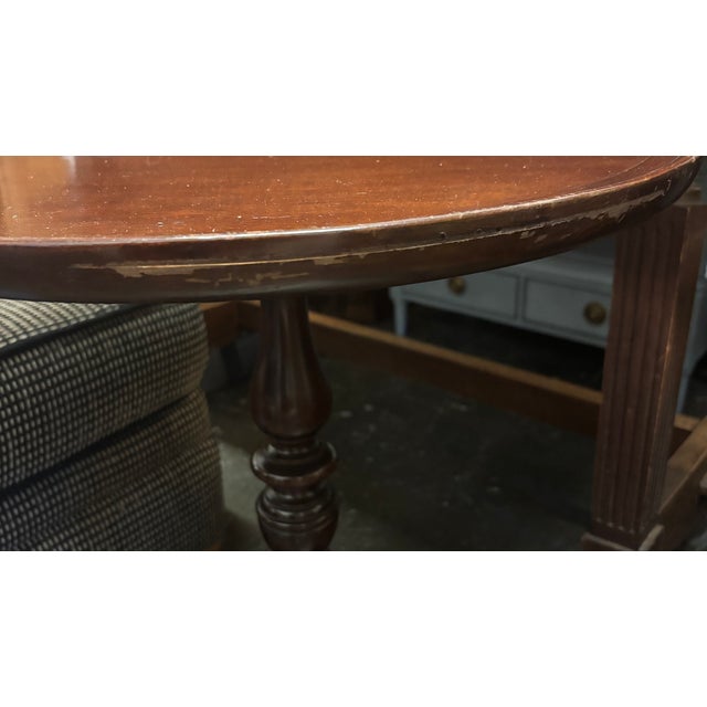 Vintage Mahogany Pedestal Tables by Brandt For Sale - Image 9 of 9