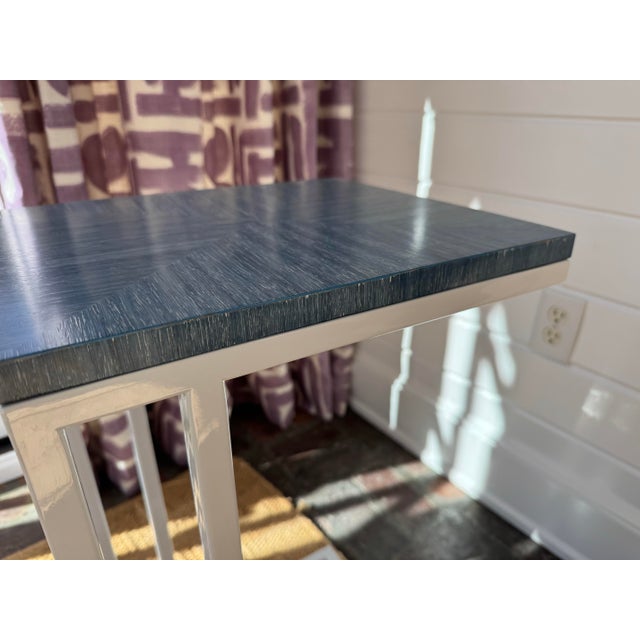 Keith Fritz Fine Furniture Sidecar in Ceylon Blue For Sale In New York - Image 6 of 13