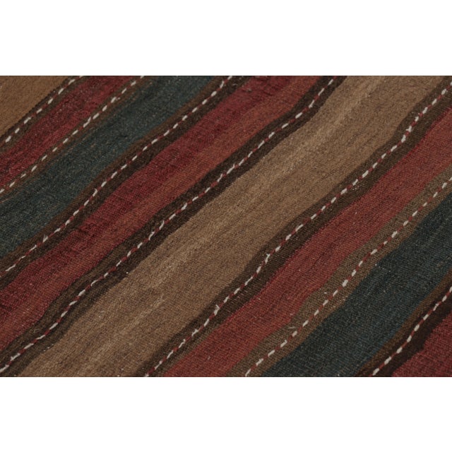 Textile Vintage Persian Kilim, Tribal Gallery Runner in Polychromatic Stripes - Rug & Kilim For Sale - Image 7 of 8