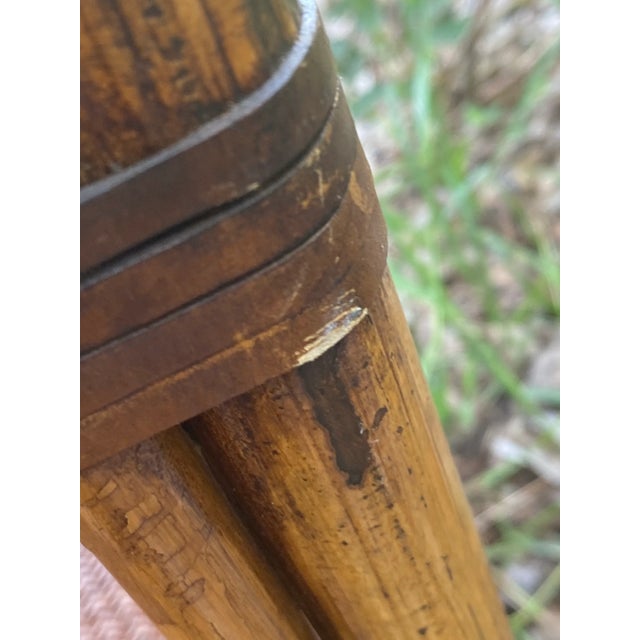Bamboo Table . Mid Century Modern Bamboo Table. Bamboo and Rattan Table With Woven Top Detail and Shelf For Sale - Image 11 of 12