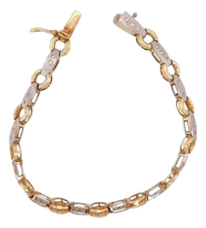 14 Karat Two-Tone Fancy Link Bracelet