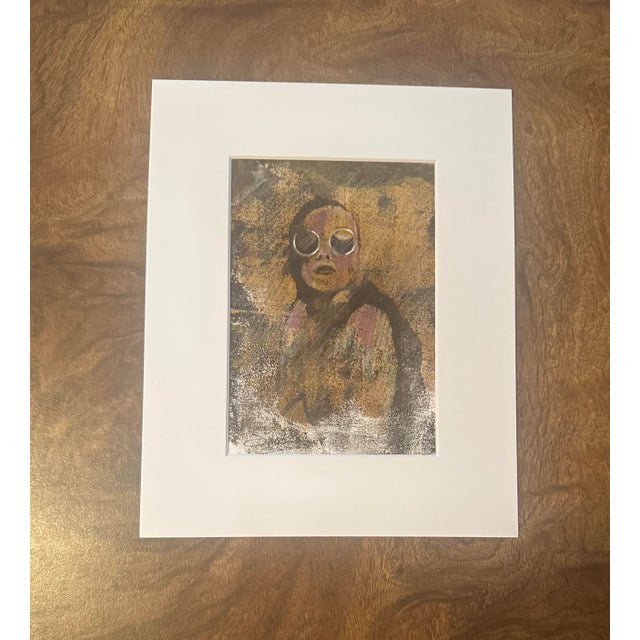 Contemporary “Girl in White Sunglasses” Original Mono Print by Nancy Smith For Sale - Image 3 of 4