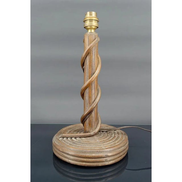 Mid-Century Modern Vintage French Rattan Lamp by Louis Sognot, 1950 For Sale - Image 3 of 6