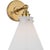 Chapman & Myers for Visual Comfort Signature Parkington Small Single Wall Light in Antique-Burnished Brass with White Glass For Sale