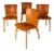 Set of Four (4) Patinaed Italian Scadinavian Modern 'Cos' Dining Chairs in Beech & Leather by Josep Lluscà for Cassina, Italy, C. 1990s For Sale