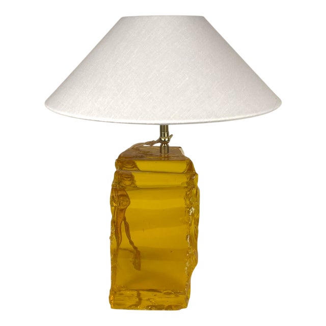 Mid-Century Colored Glass Table Lamp For Sale
