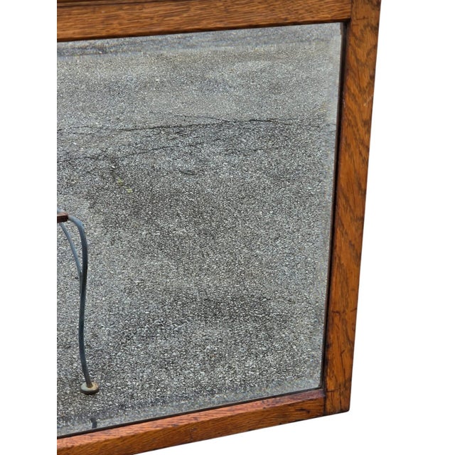 Wood 19th Century Arts and Craft American Solid Oak Mirror. For Sale - Image 7 of 15