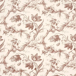 SAMPLE - Schumacher Toile De Fleurs Wallpaper In Fawn For Sale