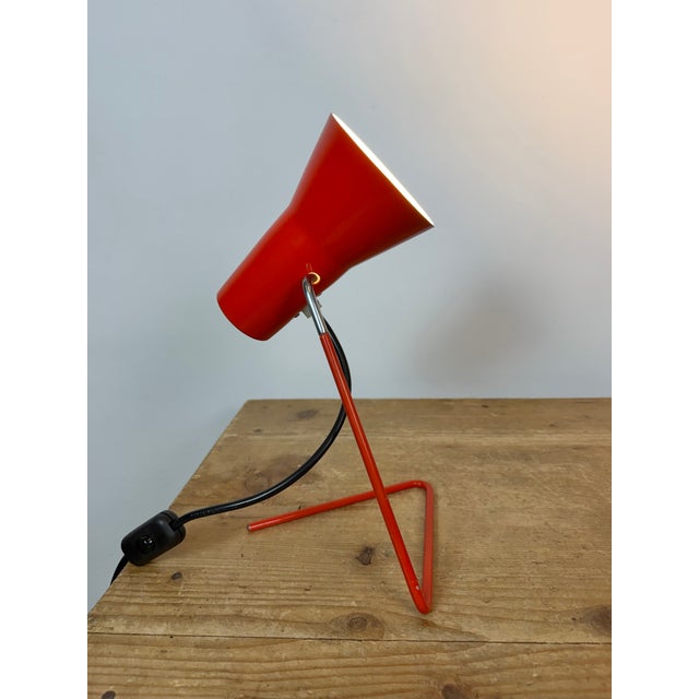 Vintage Red Table Lamp by Josef Hurka for Drupol, 1960s For Sale - Image 17 of 18
