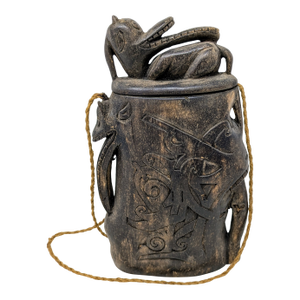 1940s Artisan Folk Art Borneo Dayak Tribe Bahau Water Container
