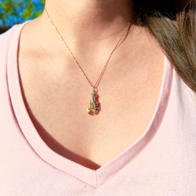 About This Charm: A whimsical 14K gold lobster charm with movable claws that dance up and down—a delightful conversation...