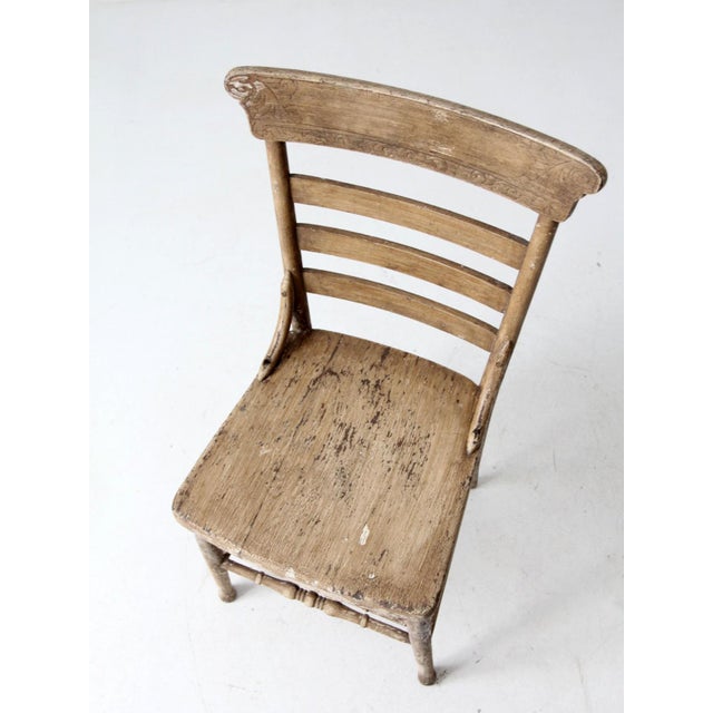 Antique Painted Country Ladder Back Chair For Sale - Image 6 of 16