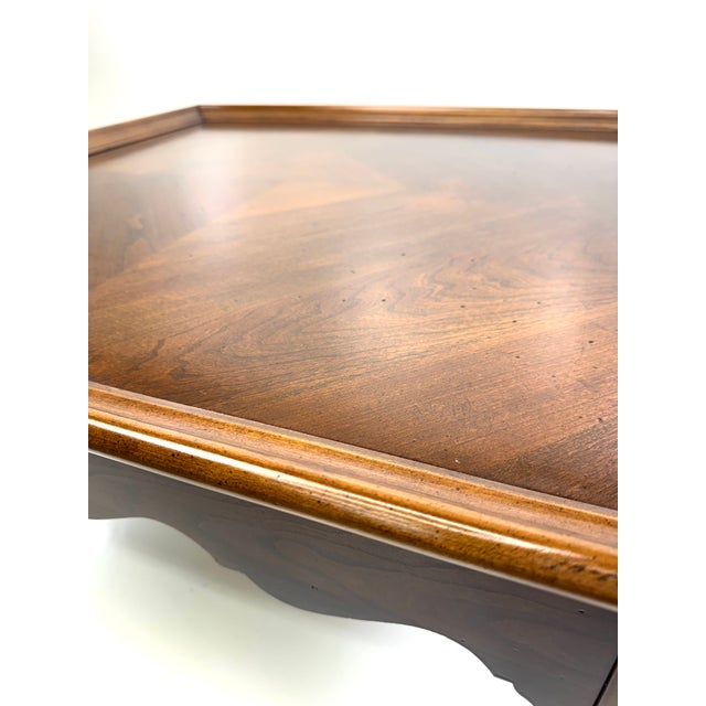 1960s 1960s Lane Walnut Coffee Table With Burl Medallion and Radiating Veneer Top For Sale - Image 5 of 10