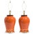 Orange Overscale Ceramic Ginger Jar Table Lamps - a Pair For Sale