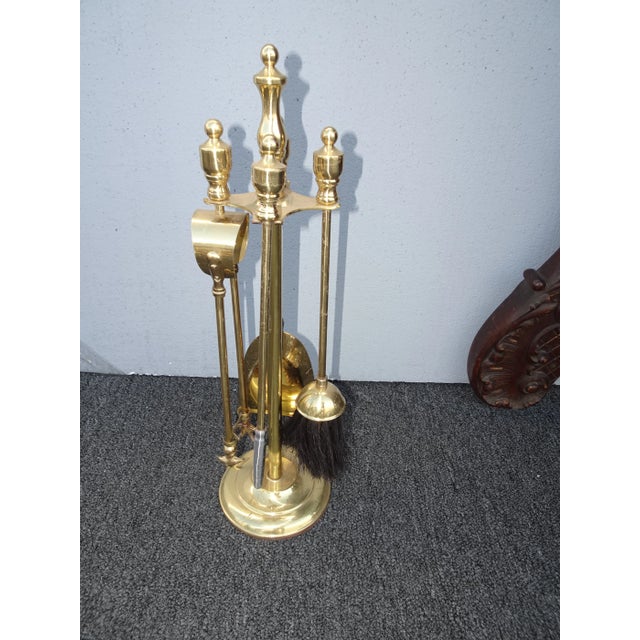 Gorgeous Fireplace Tools in Good Condition. Wear is usual for its age. Please see the photos. Overall a Gorgeous Set of...