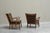 Vintage French Lounge Chairs in Oak and Velvet, 1940s, Set of 4 For Sale - Image 3 of 11