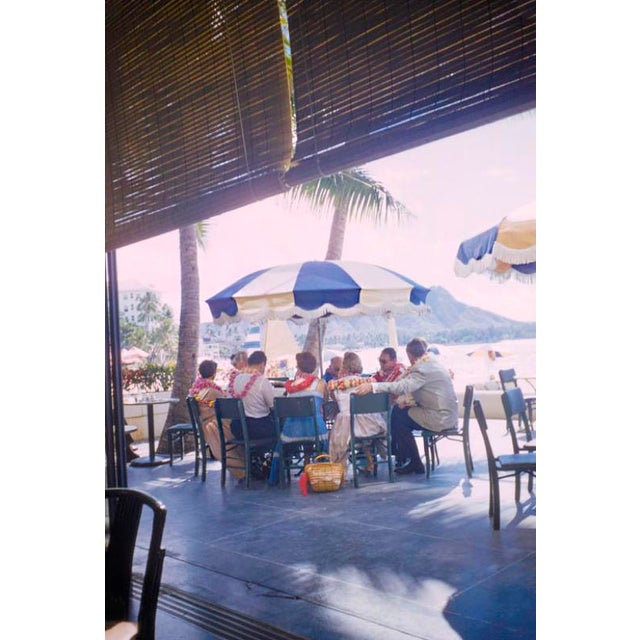 Hawaiian Scenes by Toni Frissell A meal at a beachside restaurant, Hawaii, 1957. (Photo by Toni Frissell) 16x12" inches /...